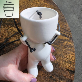 Keramický závěsný obal - panáček na průměr 6 cm